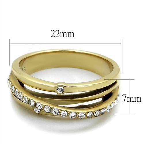 Gold Plating Stainless Steel Ring with Top Grade