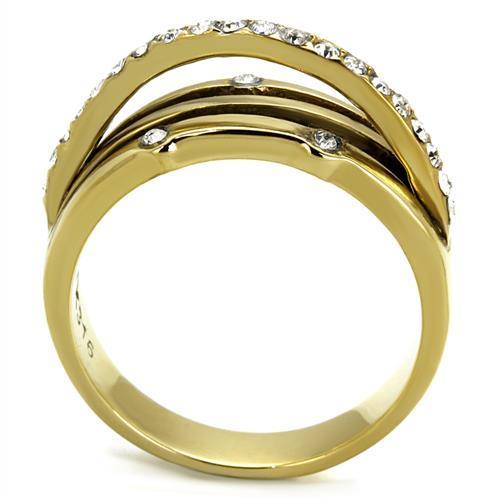Gold Plating Stainless Steel Ring with Top Grade